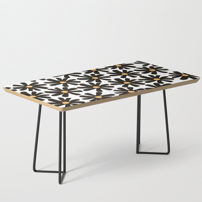 Retro modern black daisies  Coffee Table Gallery Image 1