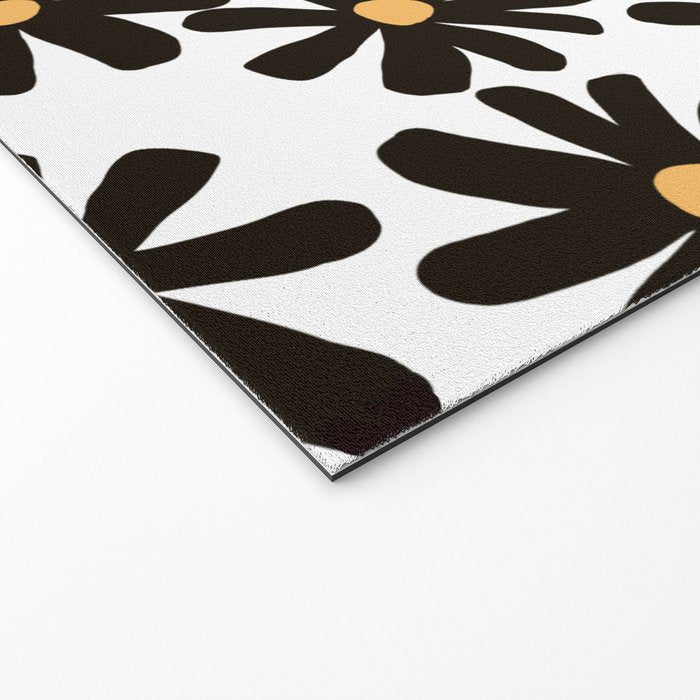 Retro modern black daisies  Welcome Mat Gallery Image 2
