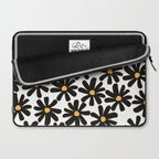Retro modern black daisies  Laptop Sleeve Gallery Image 2