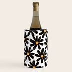 Retro modern black daisies  Wine Chiller Gallery Image 1