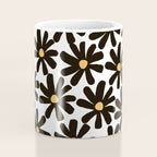 Retro modern black daisies  Coffee Mug Gallery Image 4