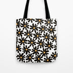 Retro modern black daisies  Tote Bag Gallery Image 1