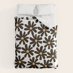 Retro modern black daisies  Duvet Cover Gallery Image 6