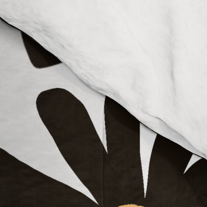Retro modern black daisies  Comforter Gallery Image 4