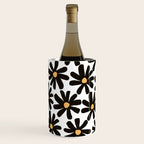 Retro modern black daisies  Wine Chiller Gallery Image 2