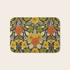 Modern Floral Pattern in Orange, Yellow, Green & Navy Bath Mat Gallery Image 1