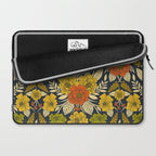 Modern Floral Pattern in Orange, Yellow, Green & Navy Laptop Sleeve Gallery Image 2