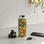 Modern Floral Pattern in Orange, Yellow, Green & Navy Water Bottle Gallery Image 4