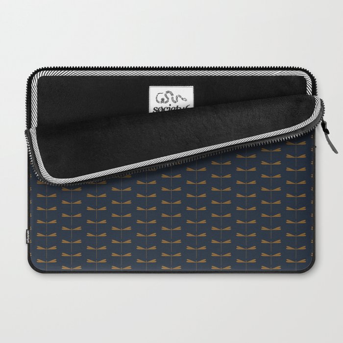 Dragonfly Pattern II Dark Blue Laptop Sleeve Gallery Image 2
