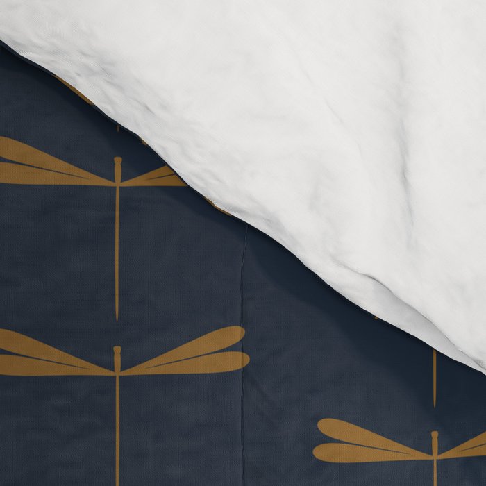 Dragonfly Pattern II Dark Blue Comforter Gallery Image 4