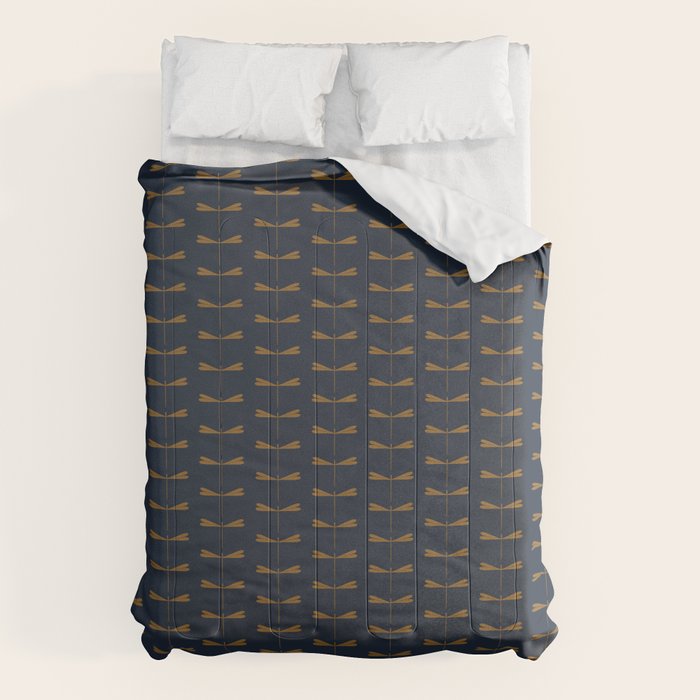 Dragonfly Pattern II Dark Blue Comforter Gallery Image 6
