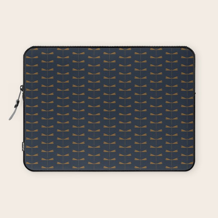 Dragonfly Pattern II Dark Blue Laptop Sleeve Gallery Image 1