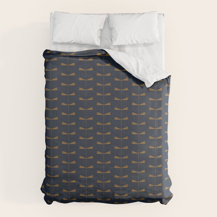 Dragonfly Pattern II Dark Blue Duvet Cover Gallery Image 6