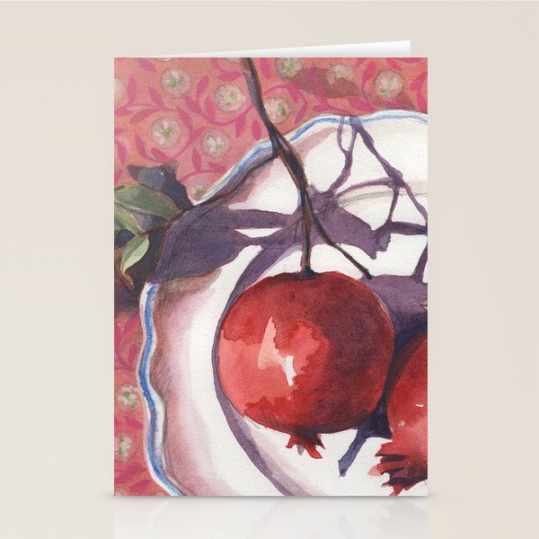 Red Pomegranates Stationery Card Gallery Image 2