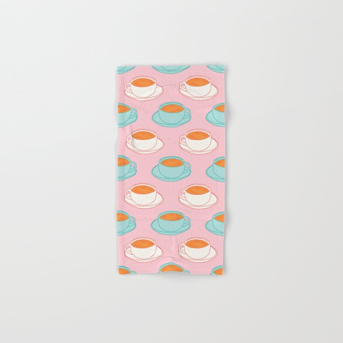 Colorful retro coffee cup art pattern Bath Towel Gallery Image 1