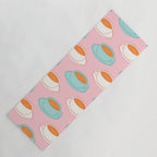 Colorful retro coffee cup art pattern Yoga Mat Gallery Image 1