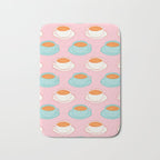 Colorful retro coffee cup art pattern Bath Mat Gallery Image 1