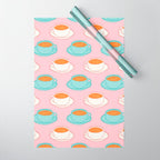 Colorful retro coffee cup art pattern Wrapping Paper Gallery Image 1