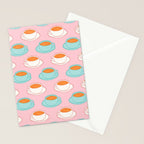 Colorful retro coffee cup art pattern Stationery Card Gallery Image 2
