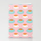 Colorful retro coffee cup art pattern Stationery Card Gallery Image 2