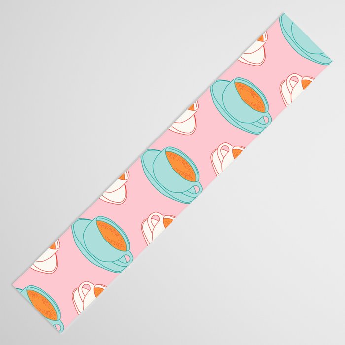 Colorful retro coffee cup art pattern Table Runner Gallery Image 3