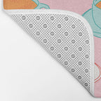 Colorful retro coffee cup art pattern Bath Mat Gallery Image 2