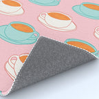 Colorful retro coffee cup art pattern Rug Gallery Image 4
