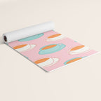 Colorful retro coffee cup art pattern Yoga Mat Gallery Image 2