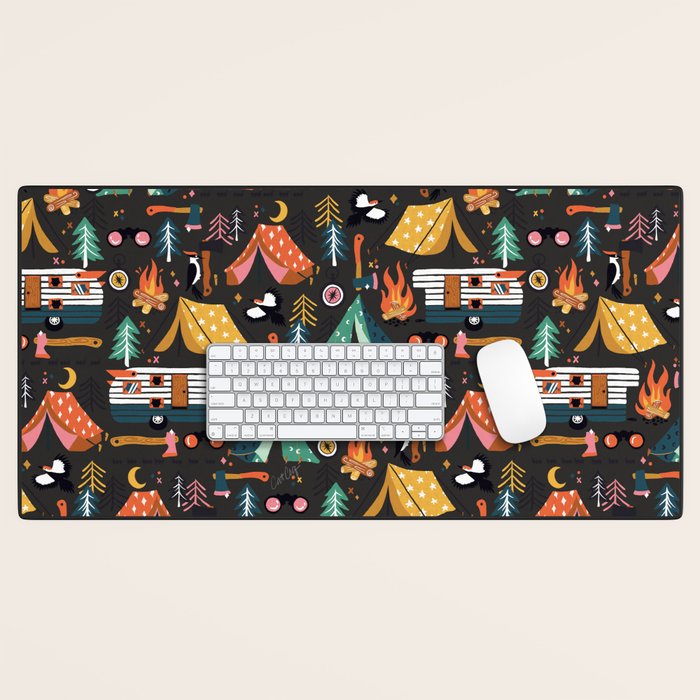 Camping Kit - Charcoal Desk Mat Gallery Image 1