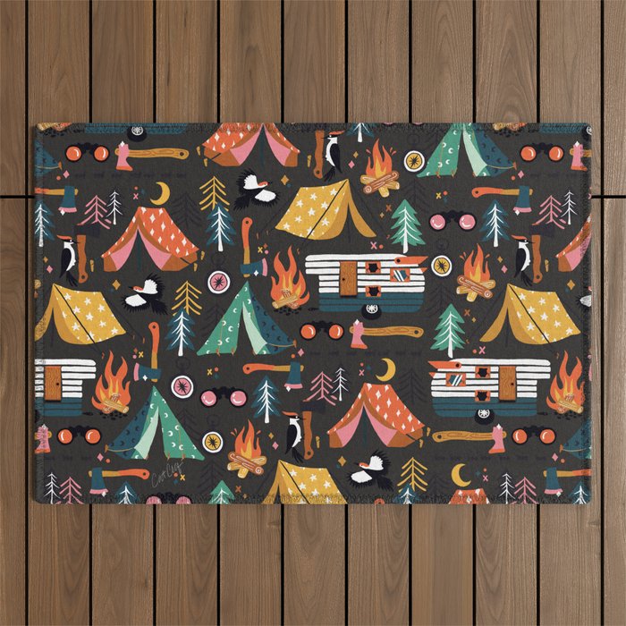 Camping Kit - Charcoal Outdoor Rug Gallery Image 1
