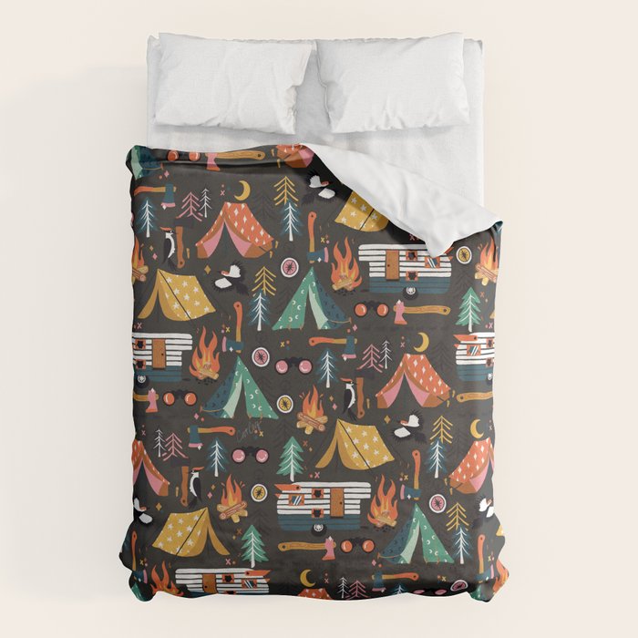 Camping Kit - Charcoal Duvet Cover Gallery Image 1