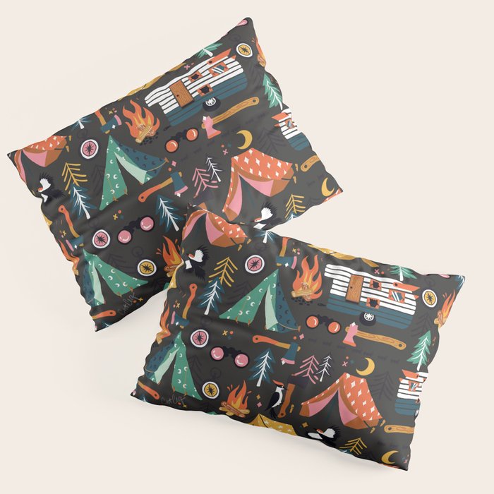 Camping Kit - Charcoal Pillow Sham Gallery Image 3