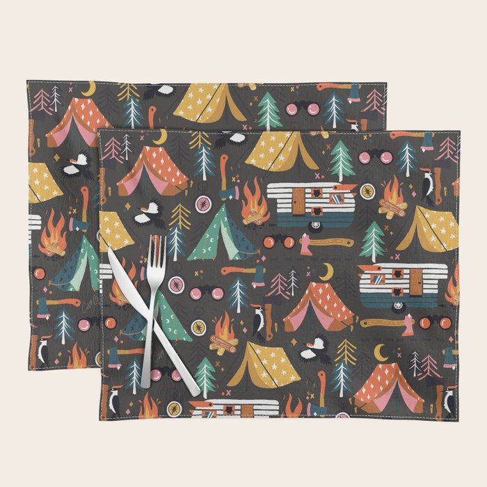 Camping Kit - Charcoal Placemat Gallery Image 1