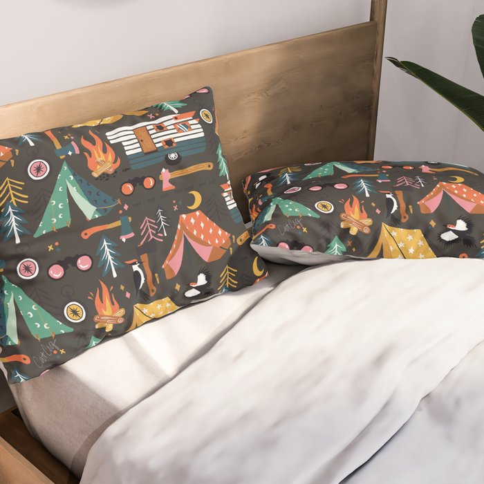 Camping Kit - Charcoal Pillow Sham Gallery Image 2