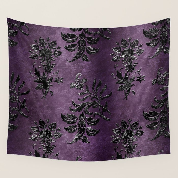 Embossed Black Velvet 03 Wall Tapestry Gallery Image 1