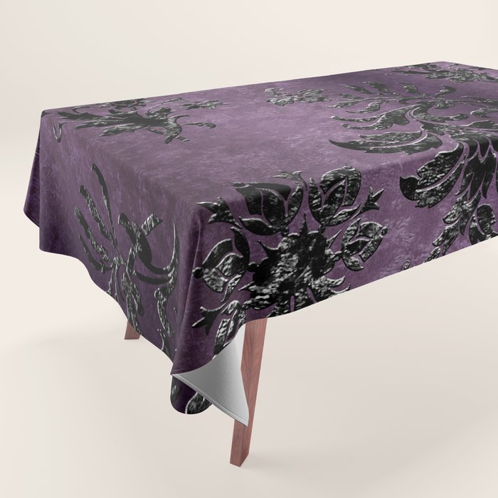 Embossed Black Velvet 03 Tablecloth Gallery Image 1