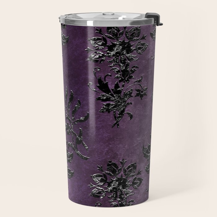 Embossed Black Velvet 03 Travel Mug Gallery Image 2