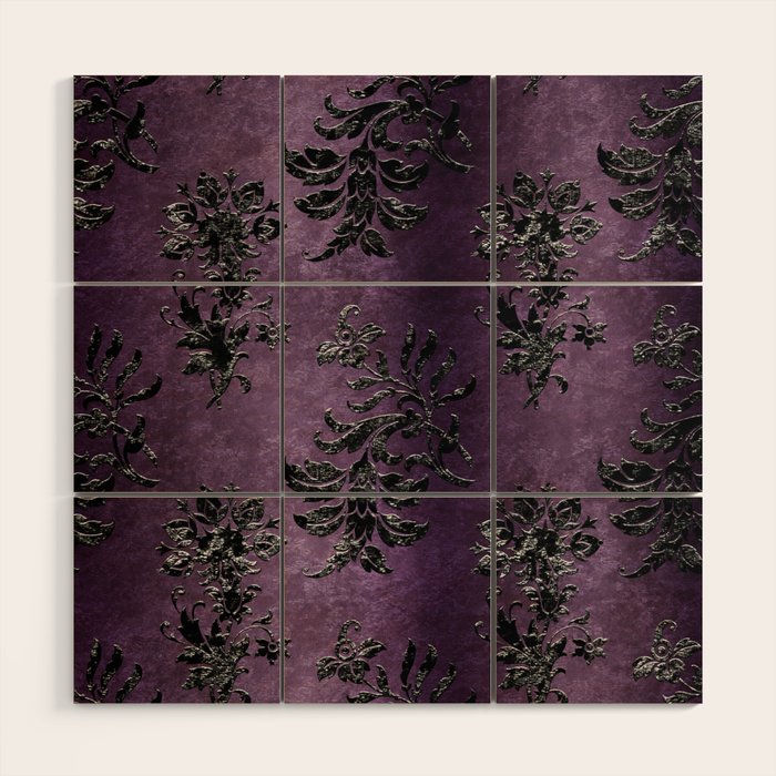 Embossed Black Velvet 03 Wood Wall Art Gallery Image 1