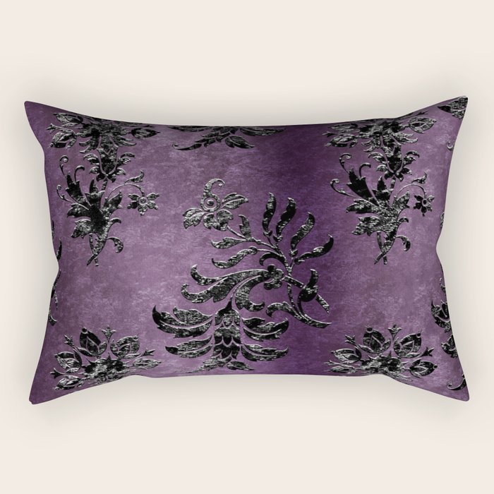 Embossed Black Velvet 03 Rectangular Pillow Gallery Image 1