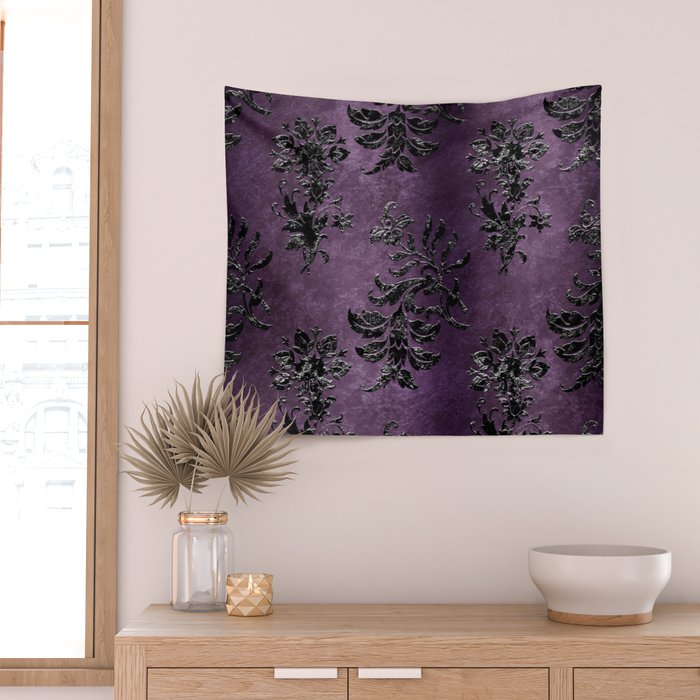 Embossed Black Velvet 03 Wall Tapestry Gallery Image 2