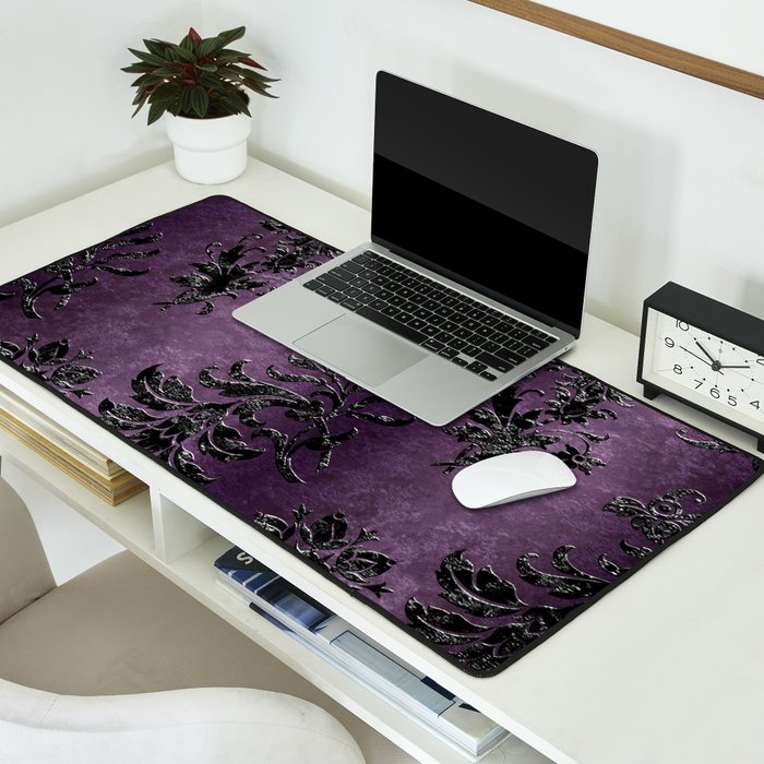 Embossed Black Velvet 03 Desk Mat Gallery Image 2