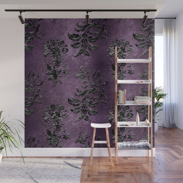 Embossed Black Velvet 03 Wall Mural Gallery Image 1