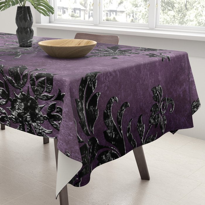 Embossed Black Velvet 03 Tablecloth Gallery Image 3
