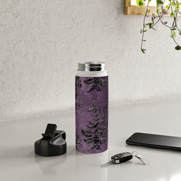 Embossed Black Velvet 03 Water Bottle Gallery Image 4