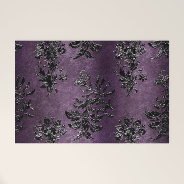 Embossed Black Velvet 03 Welcome Mat Gallery Image 1