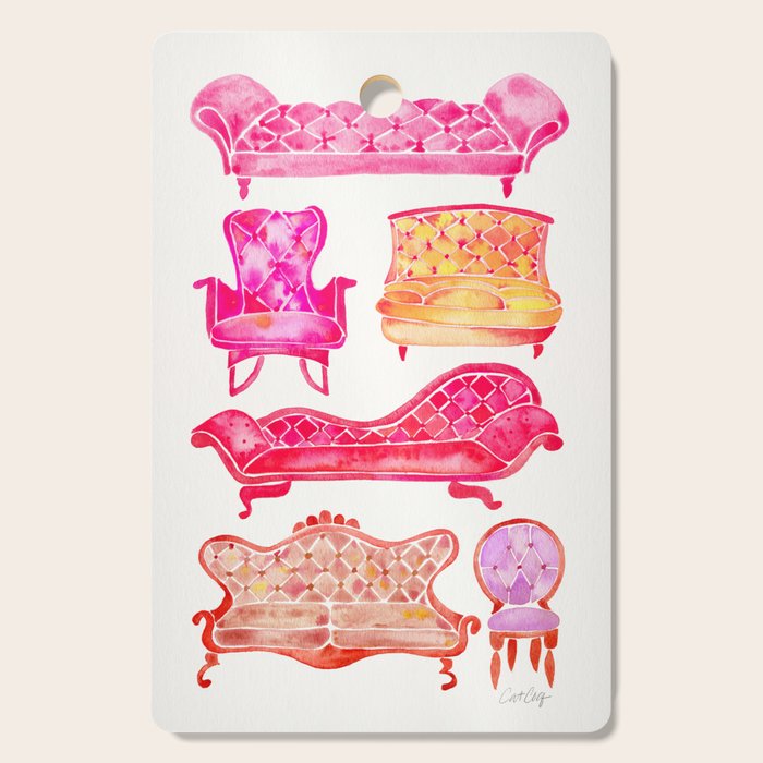Victorian Lounge - Pink Palette Cutting Board Gallery Image 1
