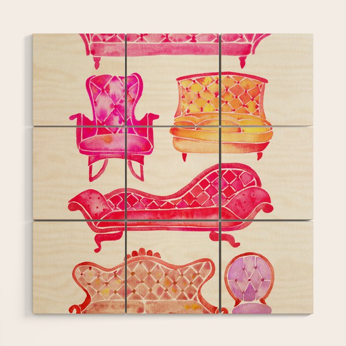 Victorian Lounge - Pink Palette Wood Wall Art Gallery Image 1