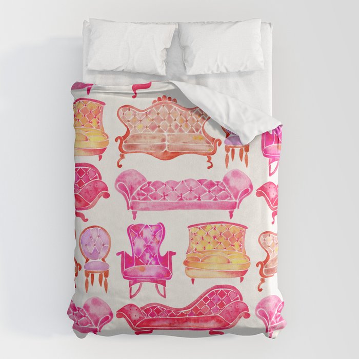 Victorian Lounge - Pink Palette Duvet Cover Gallery Image 6