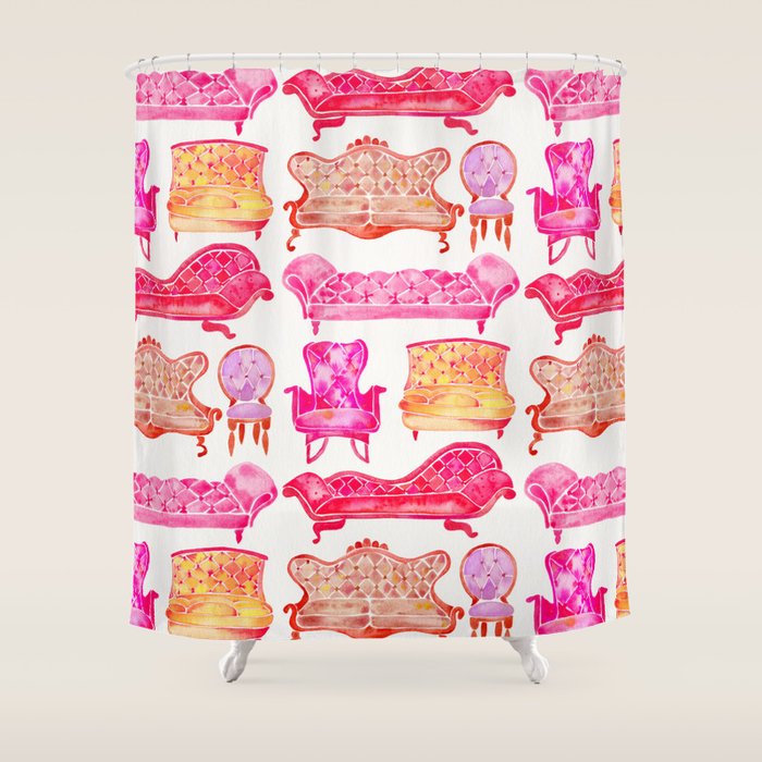 Victorian Lounge - Pink Palette Shower Curtain Gallery Image 1