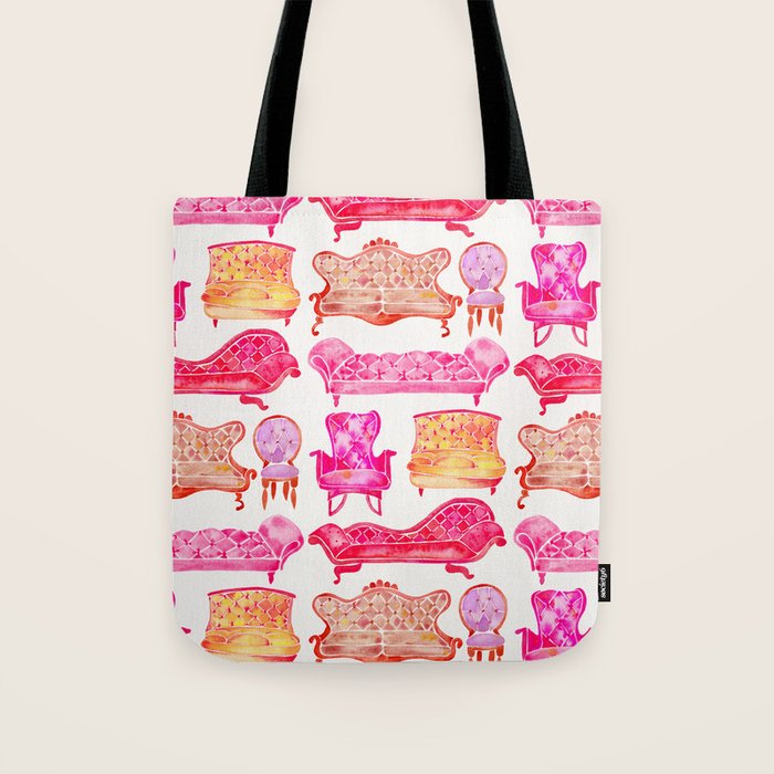 Victorian Lounge - Pink Palette Tote Bag Gallery Image 1